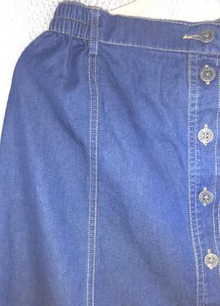 Женская летняя длинная джинсовая юбка 100% коттон5 фото