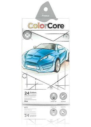 Карандаши цветные marco color core 24 цвета 3100-24cb
