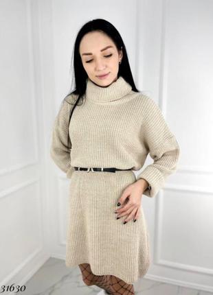 Платье-свитер с высоким воротником2 фото