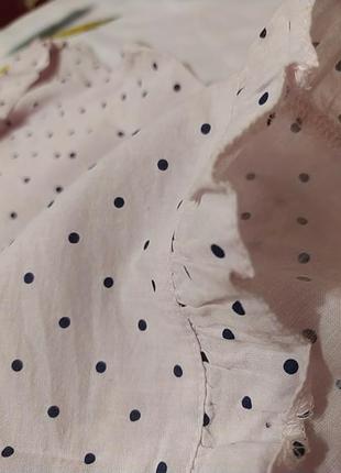Розовая пудра блуза в мелкий синий горох безрукав  с красивым воротником9 фото