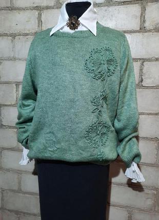 Джемпер свитер с декором батал