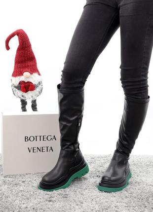 ❄️🖤💚❄️bottega high black green fur💚🖤❄️сапоги высокие зимние с мехом, зимні жіночі сапоги8 фото