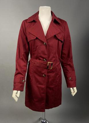 Тренч бордовый с&a, the outerwear, бордовый, легкий. качественный