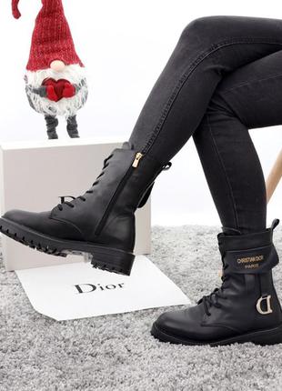 Ботинки жіночі зимові, boots black fur, женские зимние чёрные ботинки