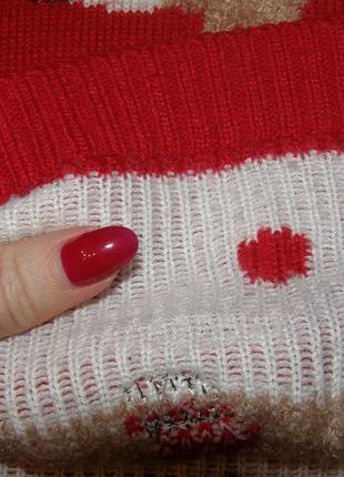 Тепла червона кофта з новорічним оленятком3 фото
