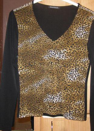 Леопардова кофта-лонгслив.