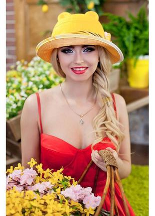 Летняя женская шляпа-кошка «кэтрин» - 1563 жёлтый1 фото