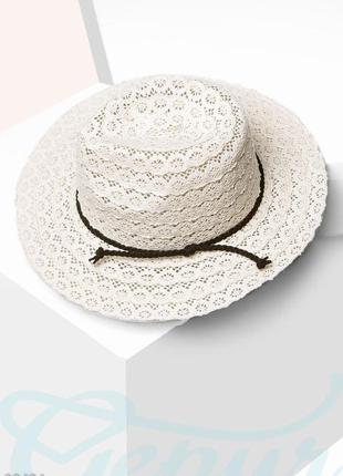 Летняя белая кружевная шляпа - 204942 фото