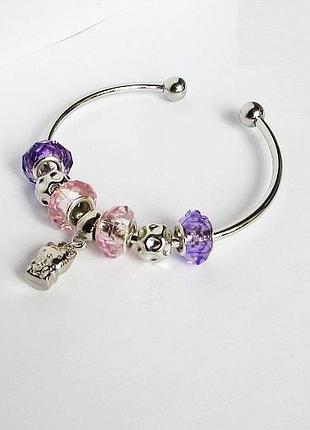 🏵стильный браслет с шармами и подвеской, новый! арт. 6897