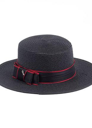 Шляпа-канотье с лентой - 8206.02 чёрный