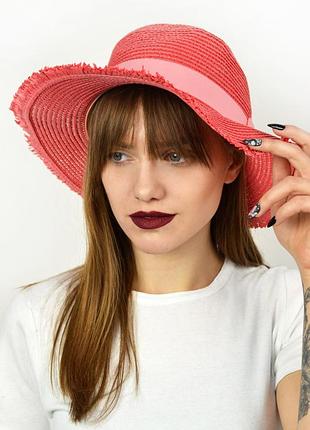 Женская шляпа-федора "тайвань" - 1837 коралловый