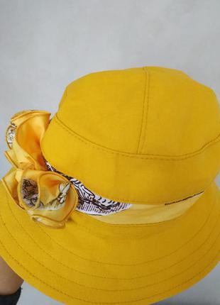 Женская летняя шляпка "сюзет" - 1806 горчичный5 фото