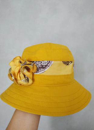 Женская летняя шляпка "сюзет" - 1806 горчичный2 фото