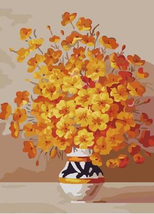 Картина за номерами brushme "жовті квіти у вазі" - gx7333