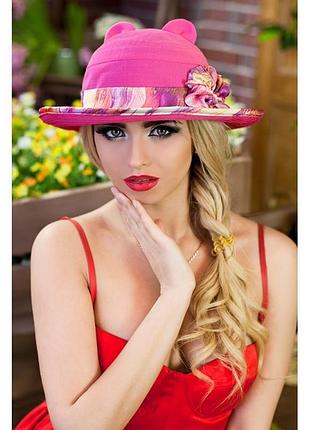 Летняя женская шляпа-кошка «кэтрин» - 1563 малиновый