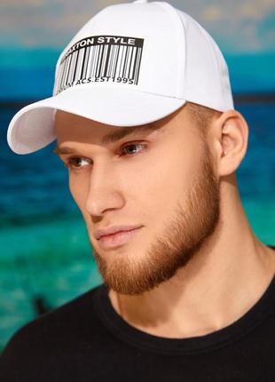 Популярная коттоновая мужская бейсболка кепка «braxton style» - 1376 белый