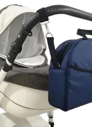 Сумка органайзер z&d для коляски синя з гачками на коляску (zdrowe dziecko, польща) з