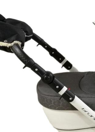 Муфта черный цвет отдельными 2 рукавичками на коляску при-ль zdrowe dziecko (z&d польша) к7 фото