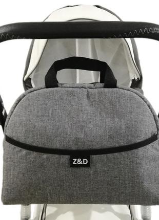 Сумка на коляску z&d органайзер для принадлежностей льняная ткань с крючками подойдет для детской коляски к6 фото
