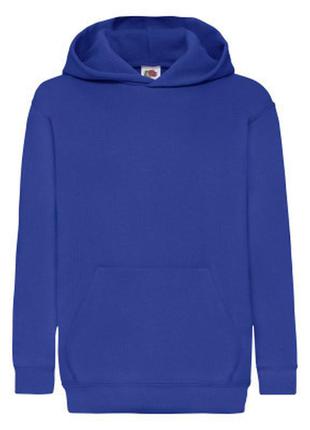 Толстовка на флисе с двойным капюшоном детская - 62043-51 ярко-синяя
