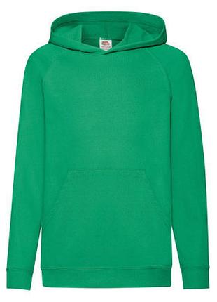 Толстовка легкая с капюшоном детская - 62009-47 ярко-зеленая