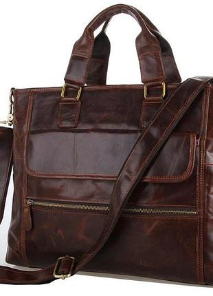 Сумка мужская vintage 14245 для ноутбука 15.6 дюйма коричневая