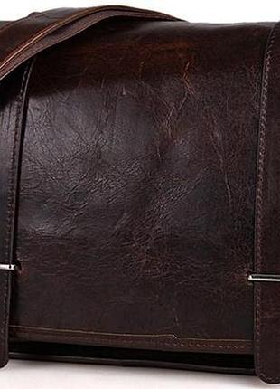Сумка мужская vintage 14476 кожаная коричневая