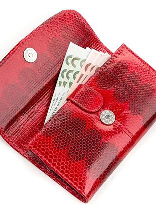 Гаманець жіночий sea snake leather 18150 з натуральної шкіри морської змії червоний3 фото