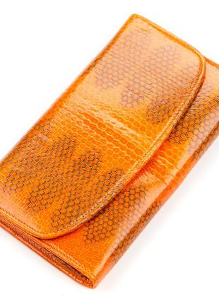 Гаманець жіночий sea snake leather 18151 з натуральної шкіри морської змії помаранчевий