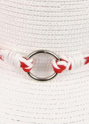 Женская летняя шляпа со средним полем - 151-02.13 белый+красный2 фото
