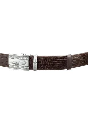 Ремінь автомат crocodile leather 18608 з натуральної шкіри крокодила коричневий2 фото