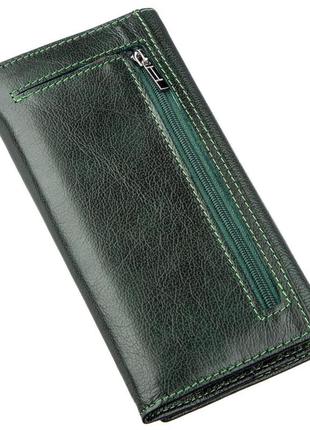 Витончений жіночий гаманець st leather 18857 зелений2 фото