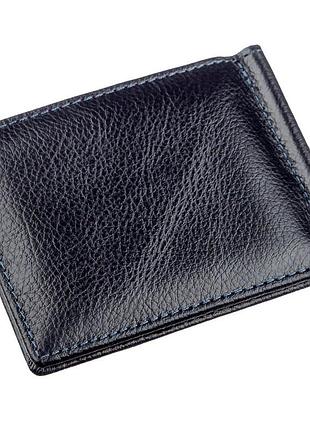 Кожаный зажим для мужчин на магните st leather 18944 синий2 фото