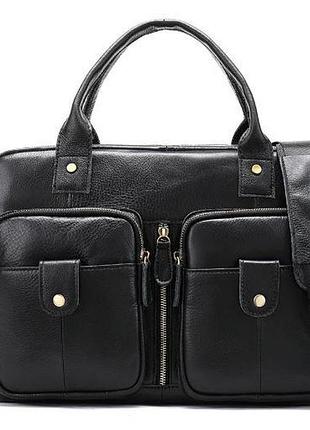 Сумка чоловіча шкіряна vintage 14793 чорна