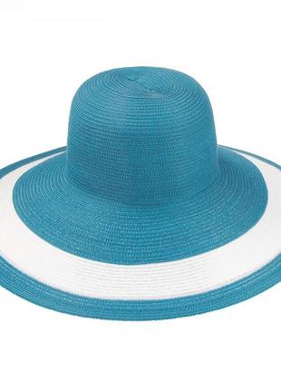 Бирюзовая шляпа с белой полосой на поле - 101-382 фото