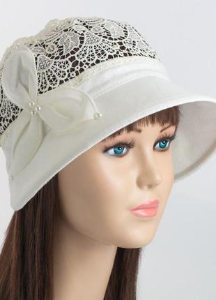 Летняя шляпа-клош "алиса" - 342 белый