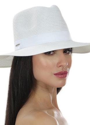 Шляпа с вогнутой тульей белого цвета - 125-021 фото