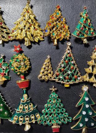 Вінтажна брошка ялинка