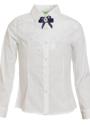 Блуза школьная белая для девочки стрейч1 фото