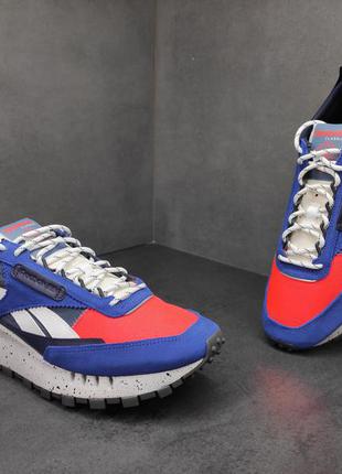 Кросівки кросівки reebok classic leather legacy royal & orange flair shoes