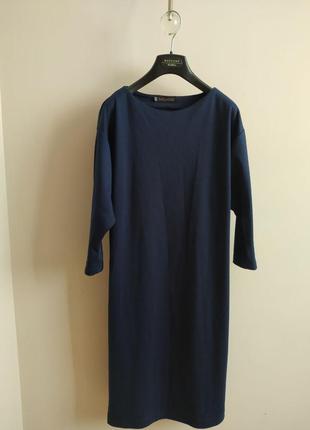 Синє плаття міді3 фото