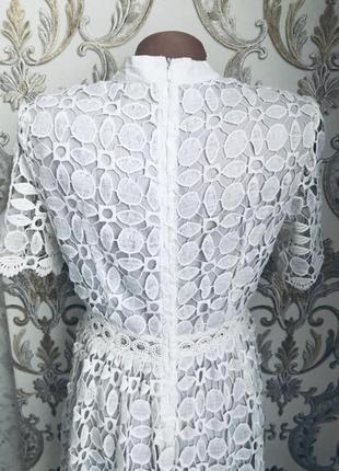 Белое модное платье сарафан белое кружево стильное кружевное красивенное3 фото
