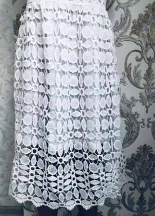 Белое модное платье сарафан белое кружево стильное кружевное красивенное4 фото