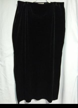 Классная велюровая  прямая юбка в новом состоянии2 фото