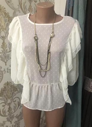Шикарная нежная трендовая блуза блузка primark воланы стильная рюши модная рюшки блузон1 фото