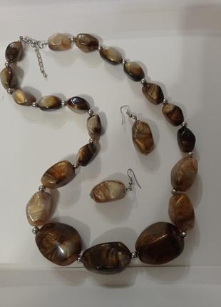 Набор ожерелье и серьги, набор цирконовый колье+серьги