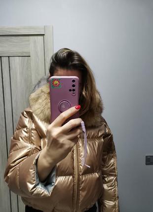 Куртка зима с мехом лисы9 фото