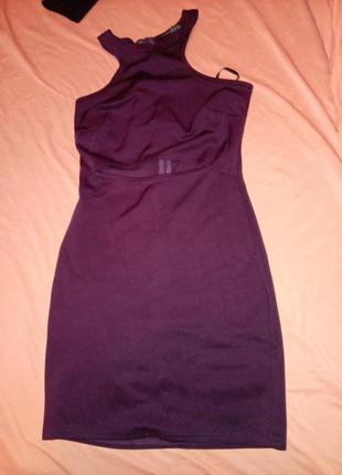 Фиолетовое платье свырезом на спине1 фото