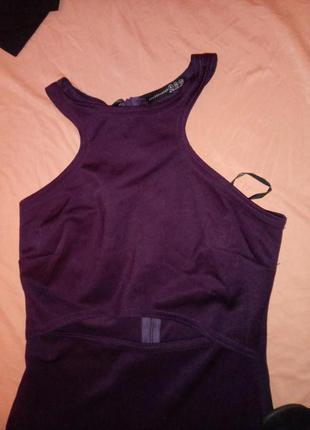 Фиолетовое платье свырезом на спине2 фото