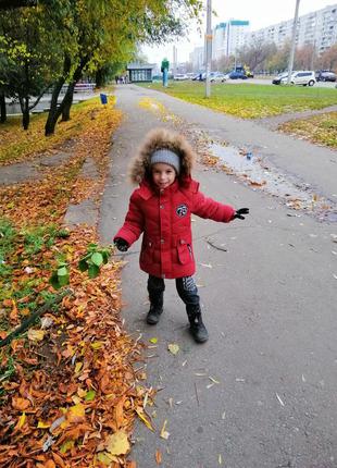 Зимняя куртка, терракотовая куртка, детская куртка2 фото